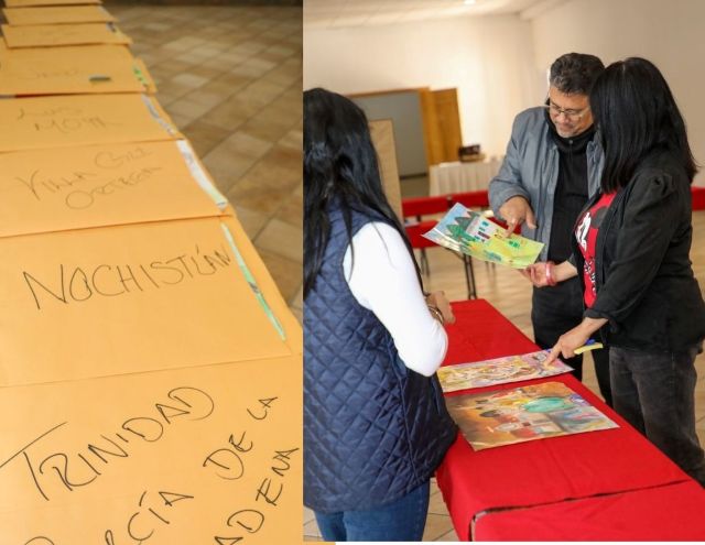 Representantes de SEDIF y del jurado calificador dibujos desde
