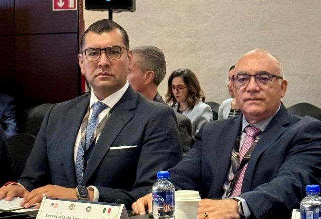 El fiscal Cristian Camacho y el secretario Arturo Medina, en la reunión fiscal y secretario