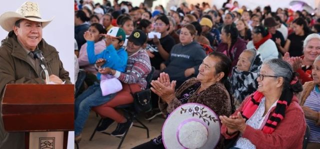 David Monreal ante mujeres pequeñas productoras de Miguel Auza, Zacatecas David en Miguel Auza