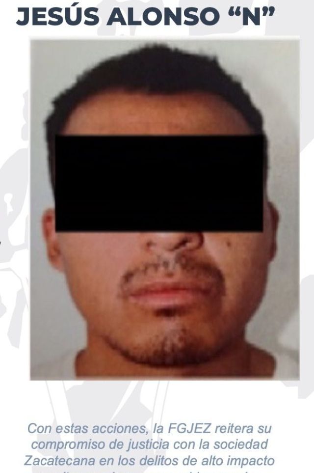 El sentenciado en ficha de la FGJEZ Jesus Alonso