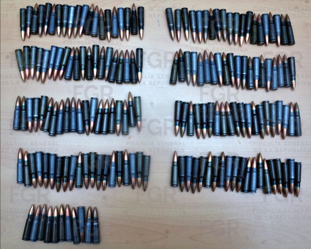 Foto archivo FGR Delegación Zacatecas cartuchos