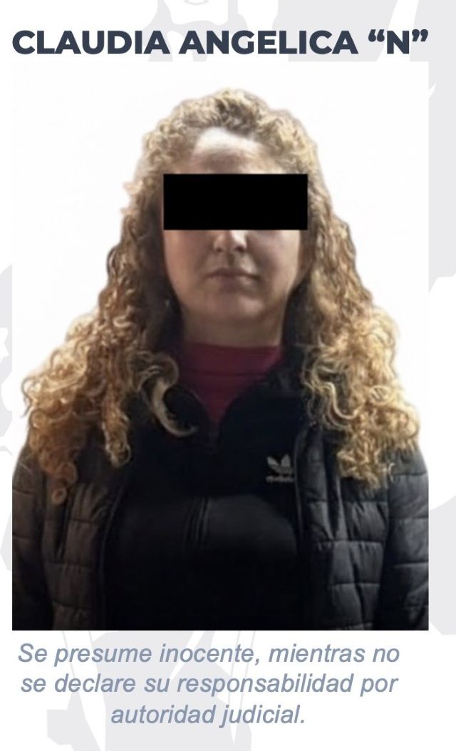 La Fiscalía informó del cumplimiento de la orden de aprehensión claudia angelica