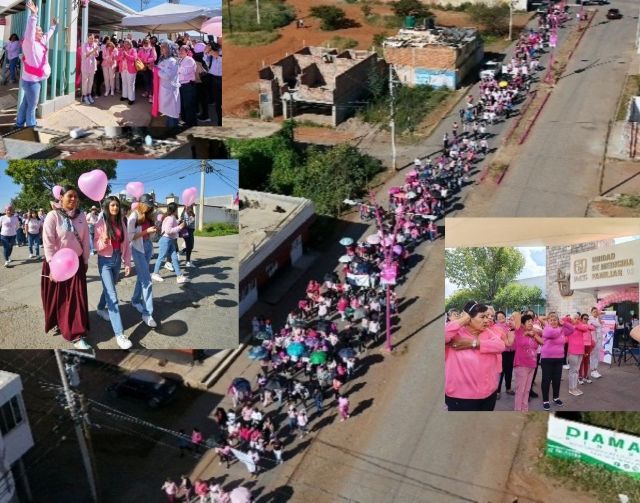 En Guadalupe se conmemoró el Día de la lucha contra el cáncer de mama lamarearosa
