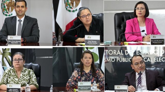 Las y los consejeros del Instituto en la sesión especial lasy los consejeros del IEEZ