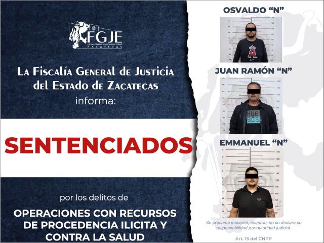 Ficha expedida por la FGJEZ sentenciados