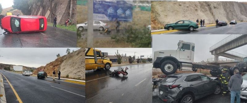 Fotos Protección Civil Municipal y redes accidentes en Zac