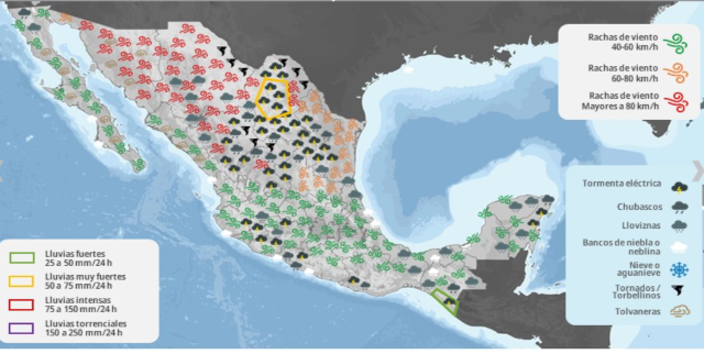 Previsión del Meteorológico emitida esta tarde MAPA CLIMA REP