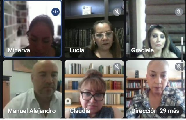 La declaratoria inaugural,de manera virtual, por la directora de la Unidad Académica de Historia, Elizabeth del Carmen Flores Olague copia partic