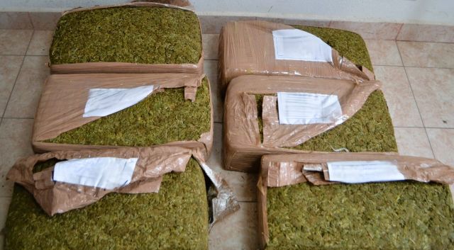 Fotografía de la Fiscalía General de la República los paquetes de marig