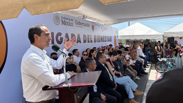 El presidente municipal de Guadalupe, José Saldívar, en el evento masivo del día de hoy pepe gpe
