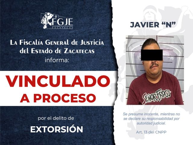 Ficha emitida por la FGJEZ vinculado a proceso